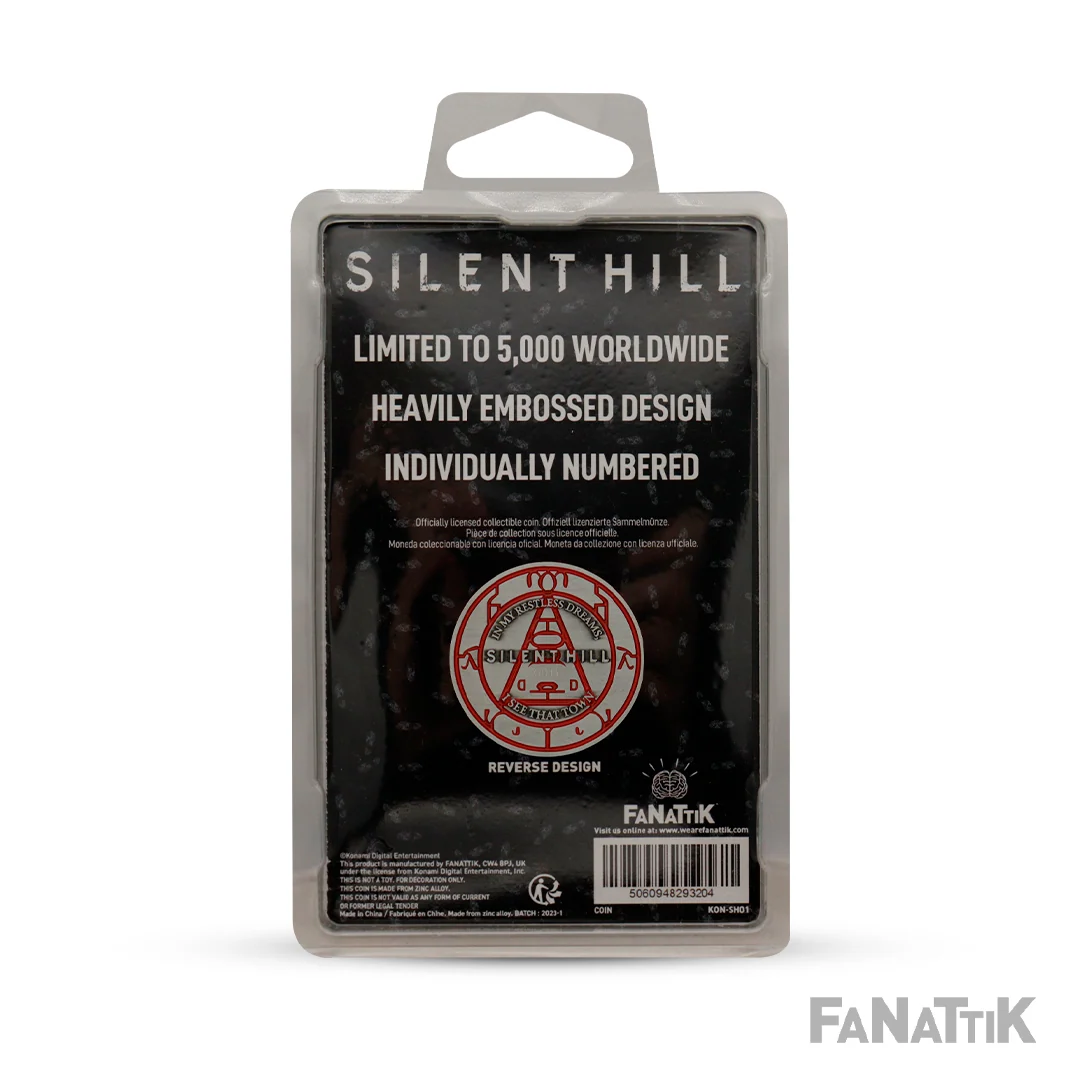 Moneda de edición limitada de Pyramid Head de Silent Hill con vitrina acrílica