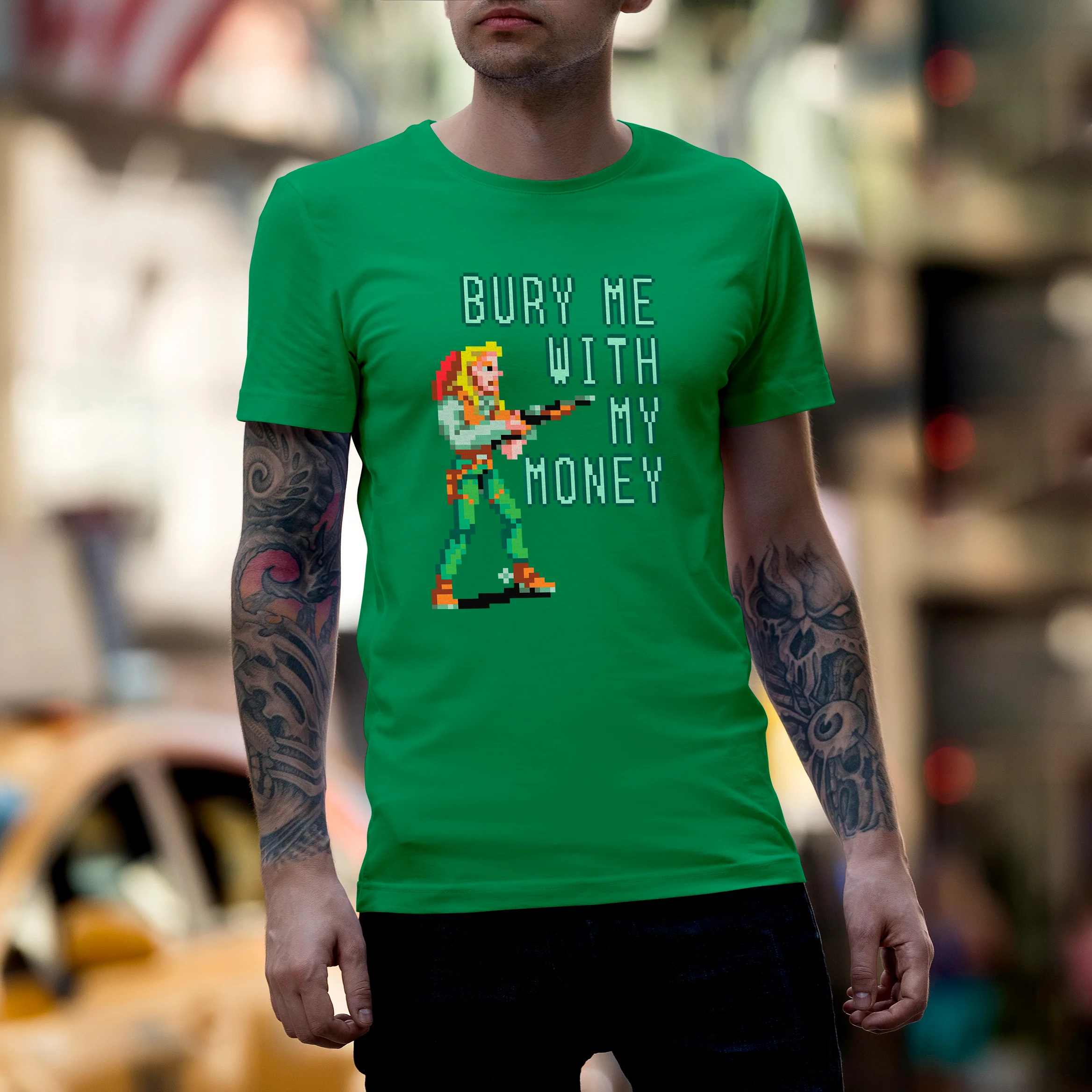 Bury Me With My Money T-Shirt Western-Shooter-Grafik