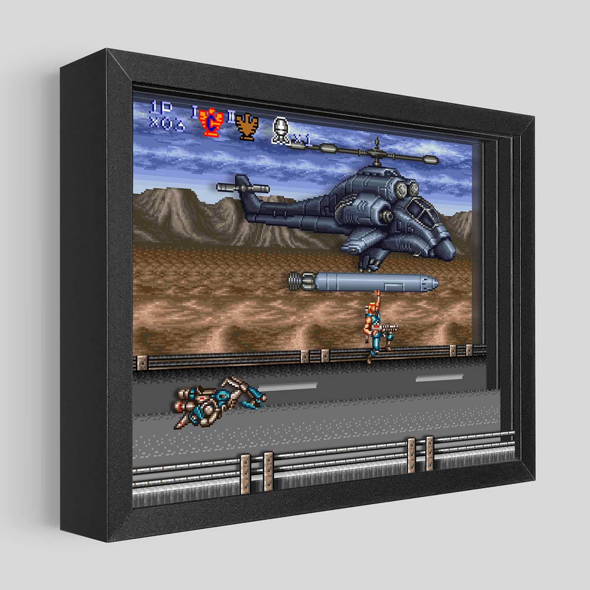 Contra III Missile Ride Shadowbox Art Wall Piece