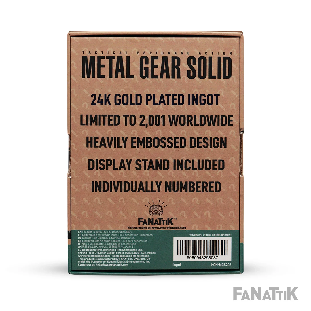 Metal Gear Solid 2 Raiden 24k 鍍金限量金條