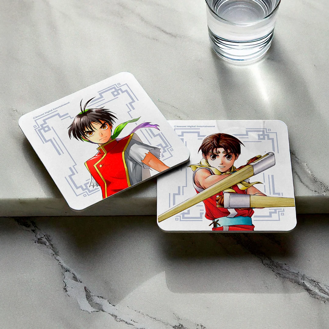 Set de 6 dessous de verre Suikoden I & II HD Remaster avec dos en liège