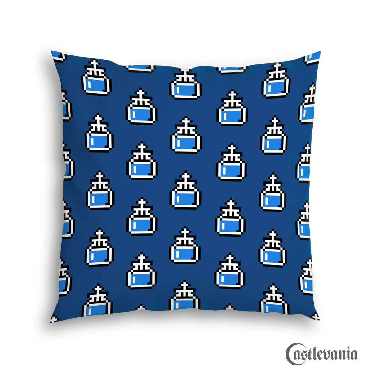 Holy Water Pixel Pillow with Machine-Washable Case and Insert