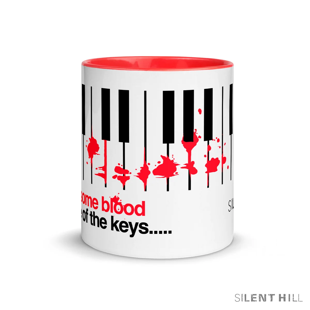 Piano Puzzle Ceramic Mug with Colored Rim and Handle