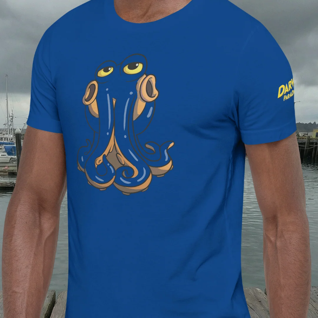 Blue Darwins's Camouflage T-Shirt with Cover Stitched Sleeves