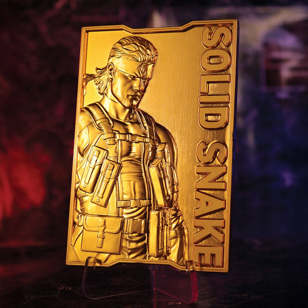 Metal Gear Solid 2 Snake 24k gullbelagt samleobjekt i barreform