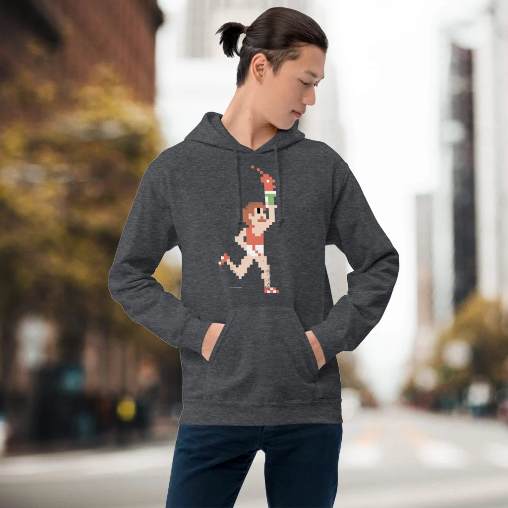 Pixel Runner Hoodie mit doppelt gefütterter Kapuze und Front-Kangurutasche