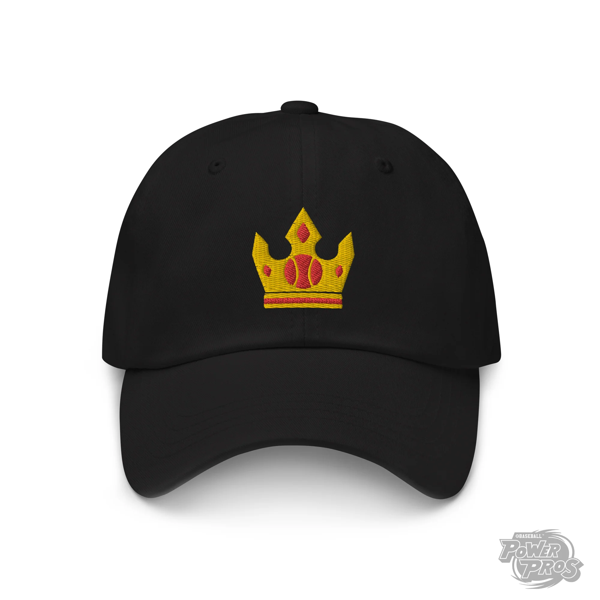 Baseball King Crown Premium Dad Hat in Washed Cotton Twill