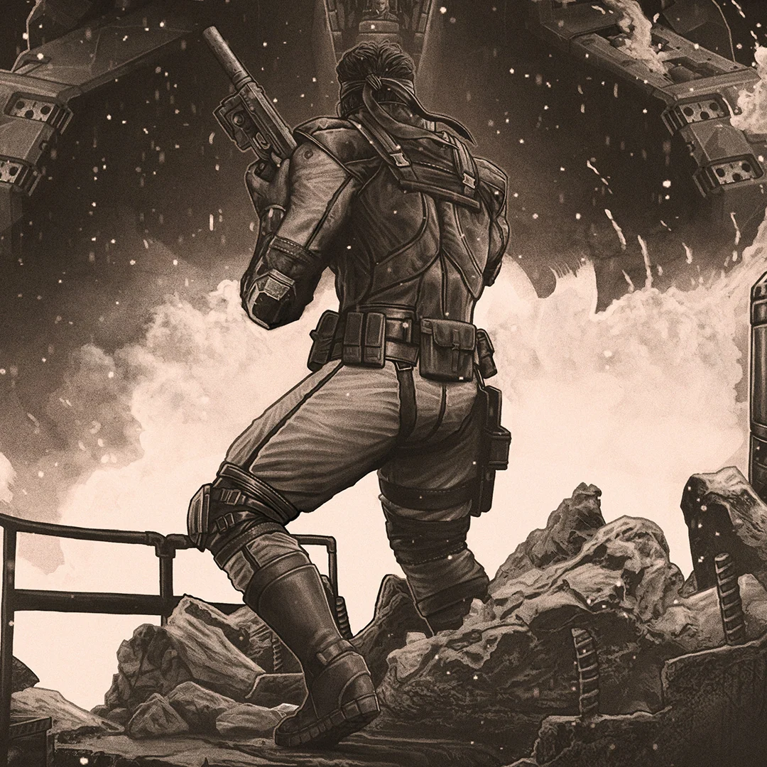 METAL GEAR SOLID signeret kunstplakat [EXCLUSIVE OKS GEAR EDITION]