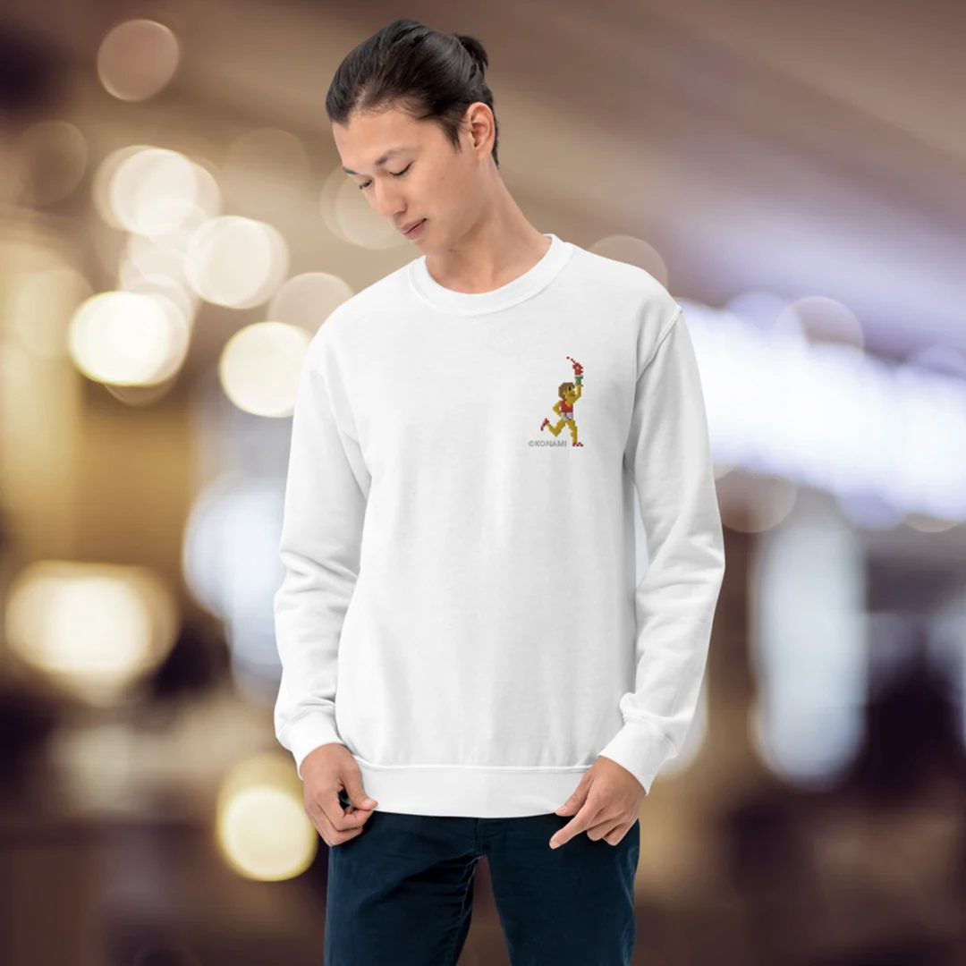 Pixel Runner Embroidered Emblem on a Warm Classic Fit Sweatshirt