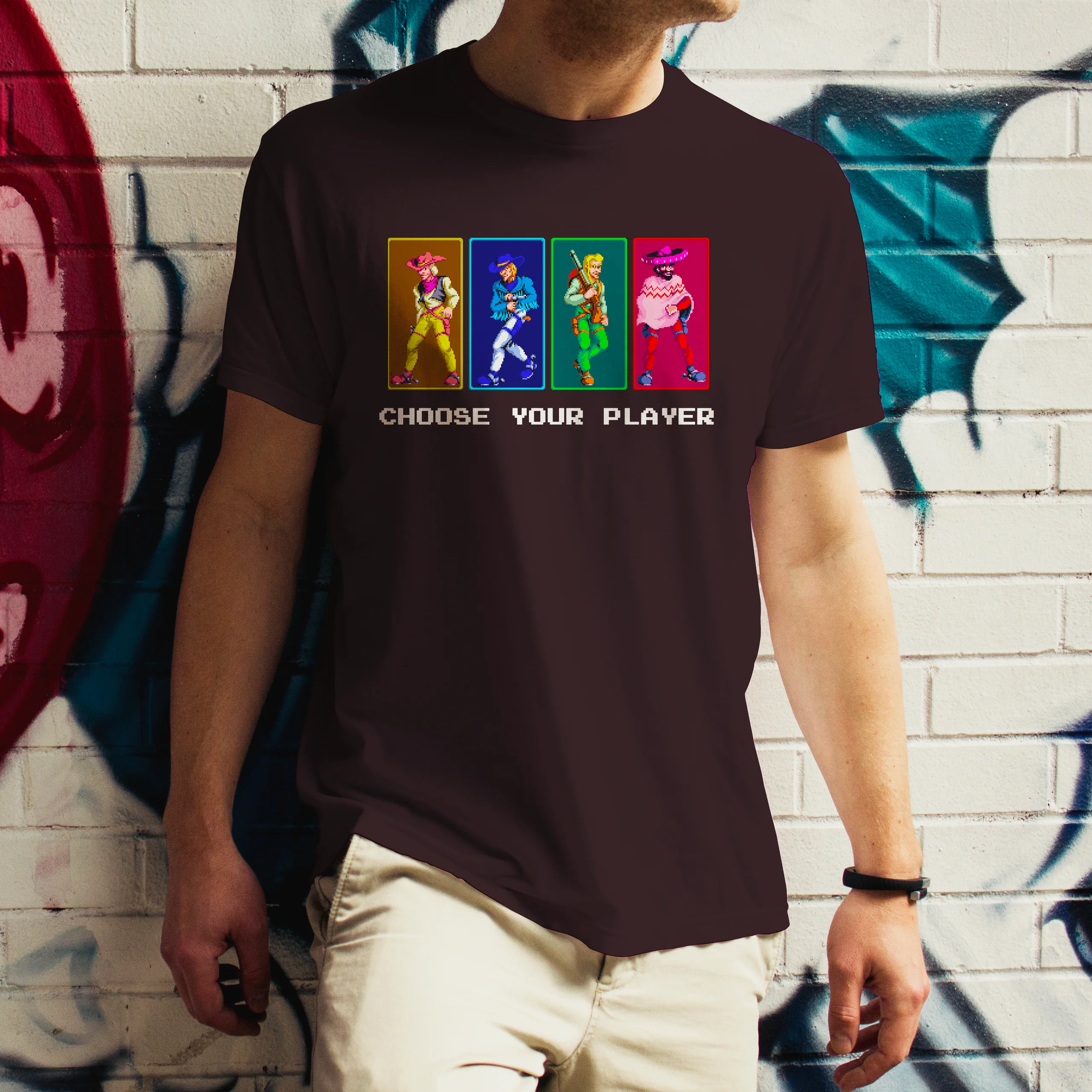 Choose Your Player T-Shirt Wild West Outlaw Shooter Tee