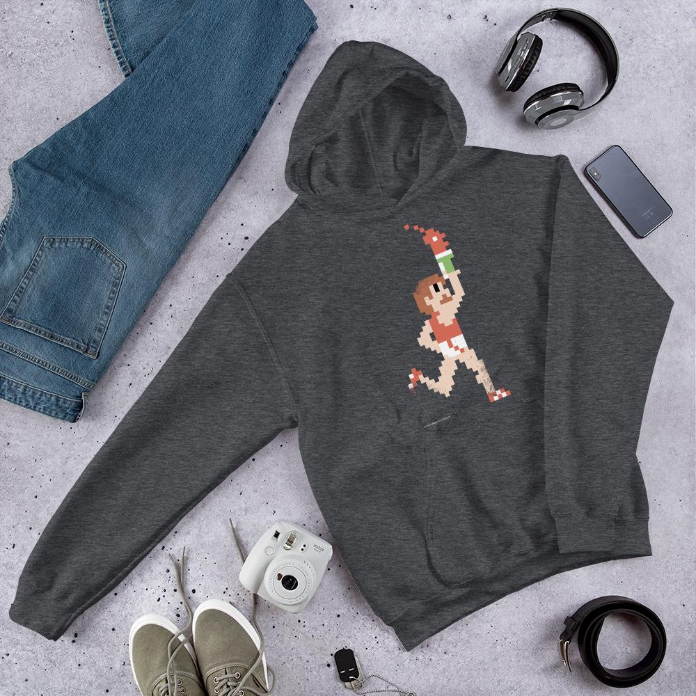 Pixel Runner Hoodie mit doppelt gefütterter Kapuze und Front-Kangurutasche