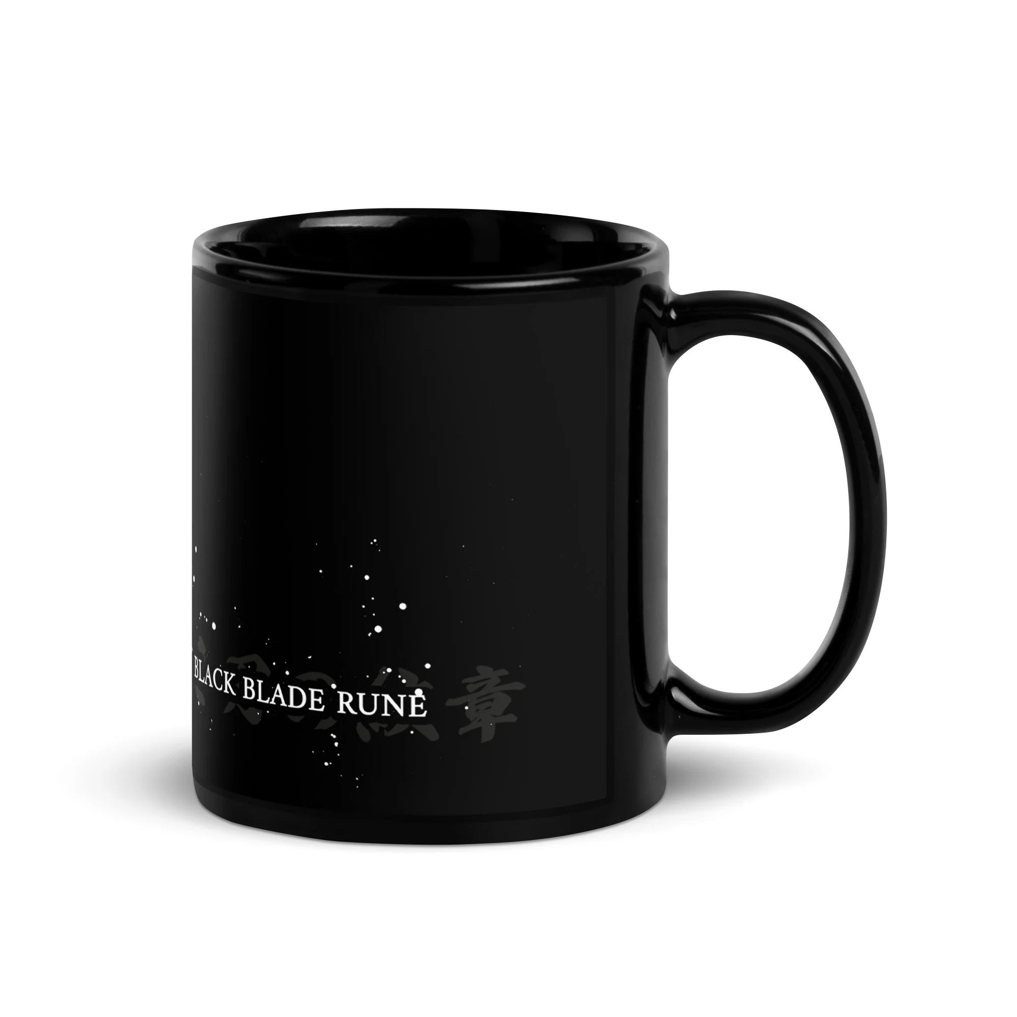 Suikoden Black Blade Rune Mug in Black Ceramic