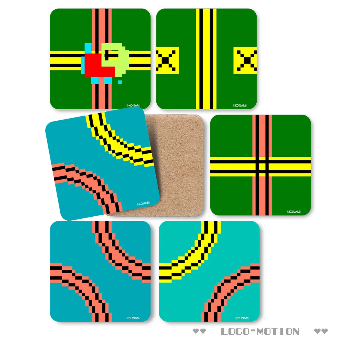 Locomotion Coaster Set of 6 Masonite Hardboard Coasters