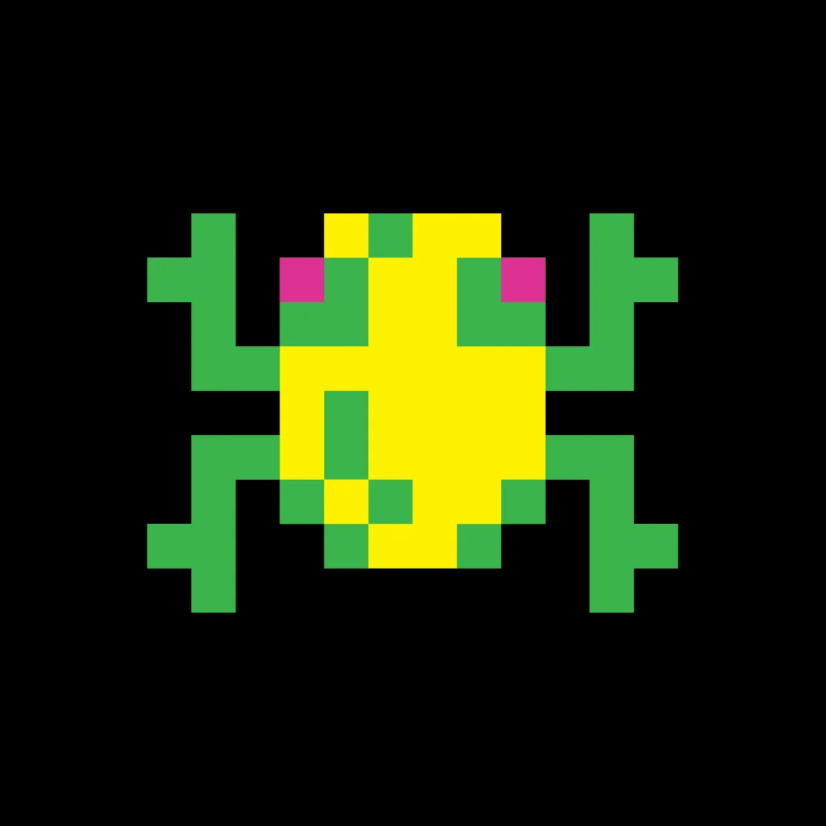 Frogger snapback-kasket med pixel-arcade-stil