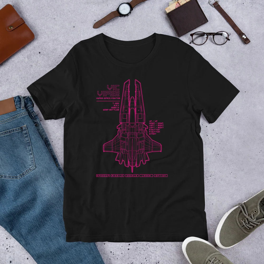 Vic Viper T-Shirt Miękki Bawełniany Tee dla Mężczyzn i Kobiet