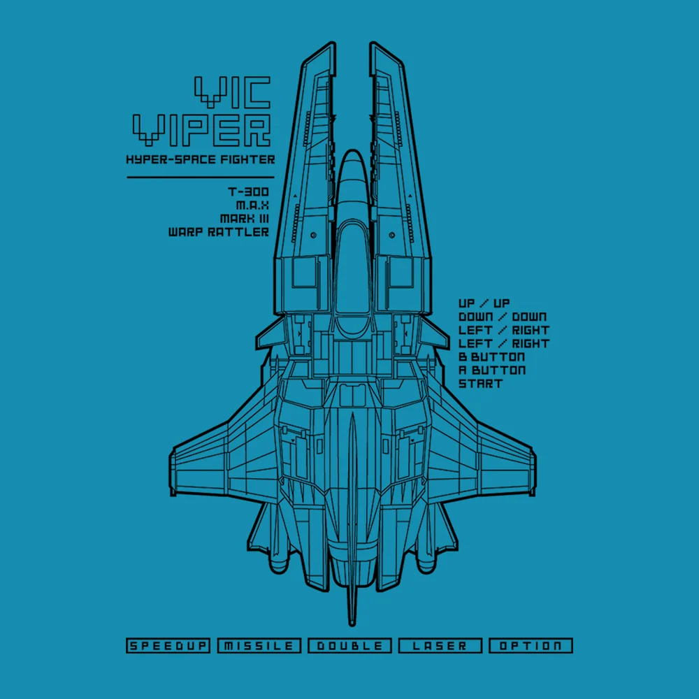 Camiseta Vic Viper Neon clásica de shoot'em up espacial