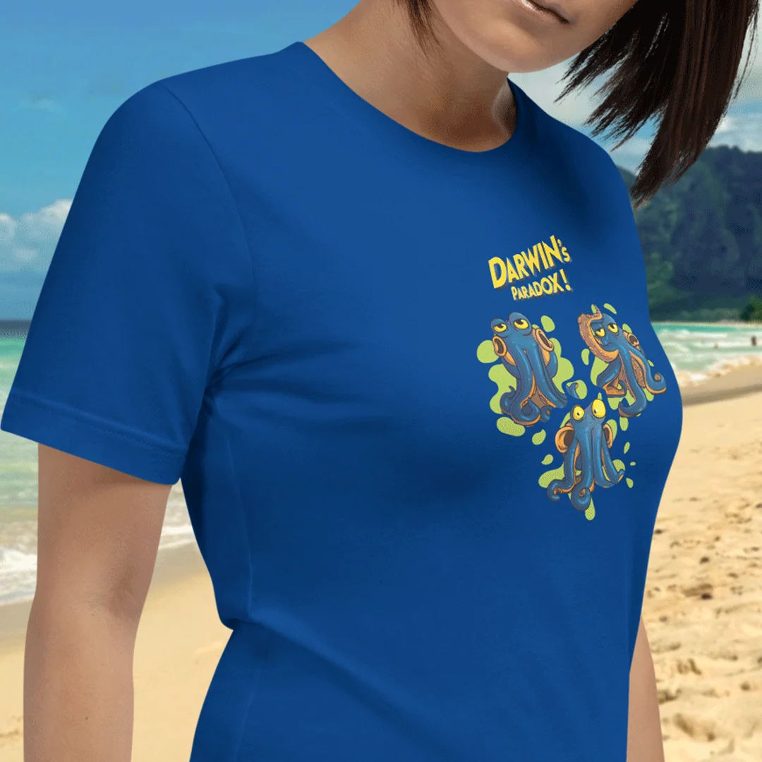 Darwin's T-Shirt Blau Gekämmte Baumwolle Gaming Tee