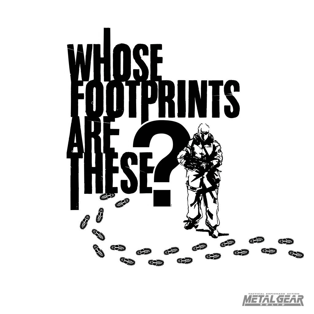 MGS Footprints-sweatshirt med Metal Gear Solid stealth-stil