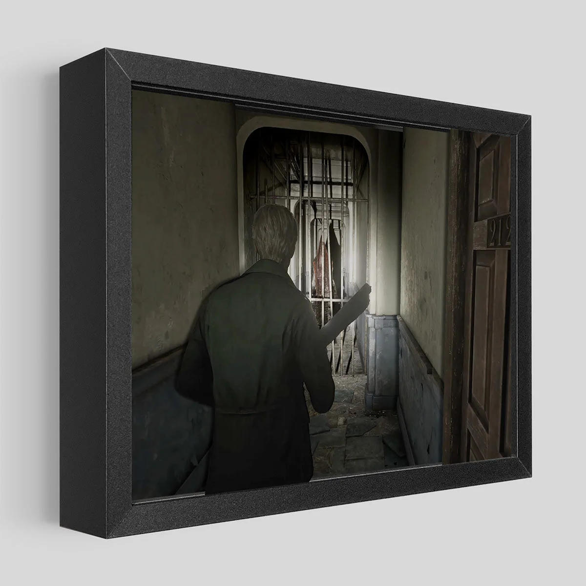 Shadowbox Pyramid Head Silent Hill dans un cadre MDF