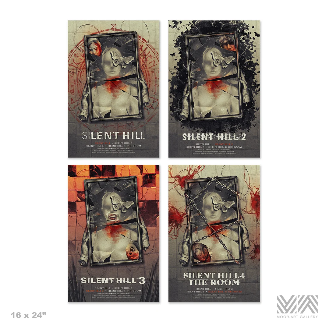 SILENT HILL sæt med fire Limited Edition Art Posters