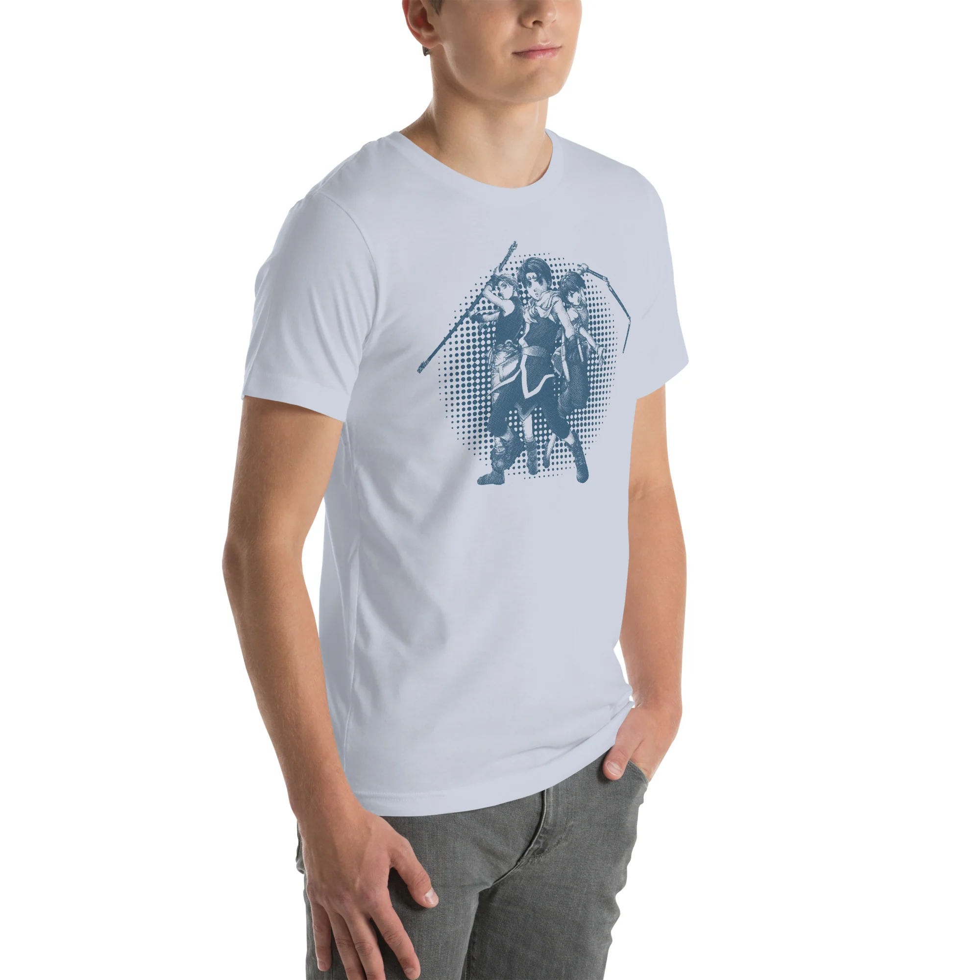 Suikoden II Halftone Heroes T-shirt til mænd og kvinder