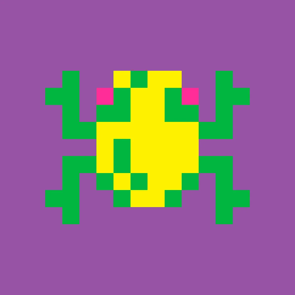 Frogger Purple Pillow 18x18 Inch with Shape-Retaining Insert