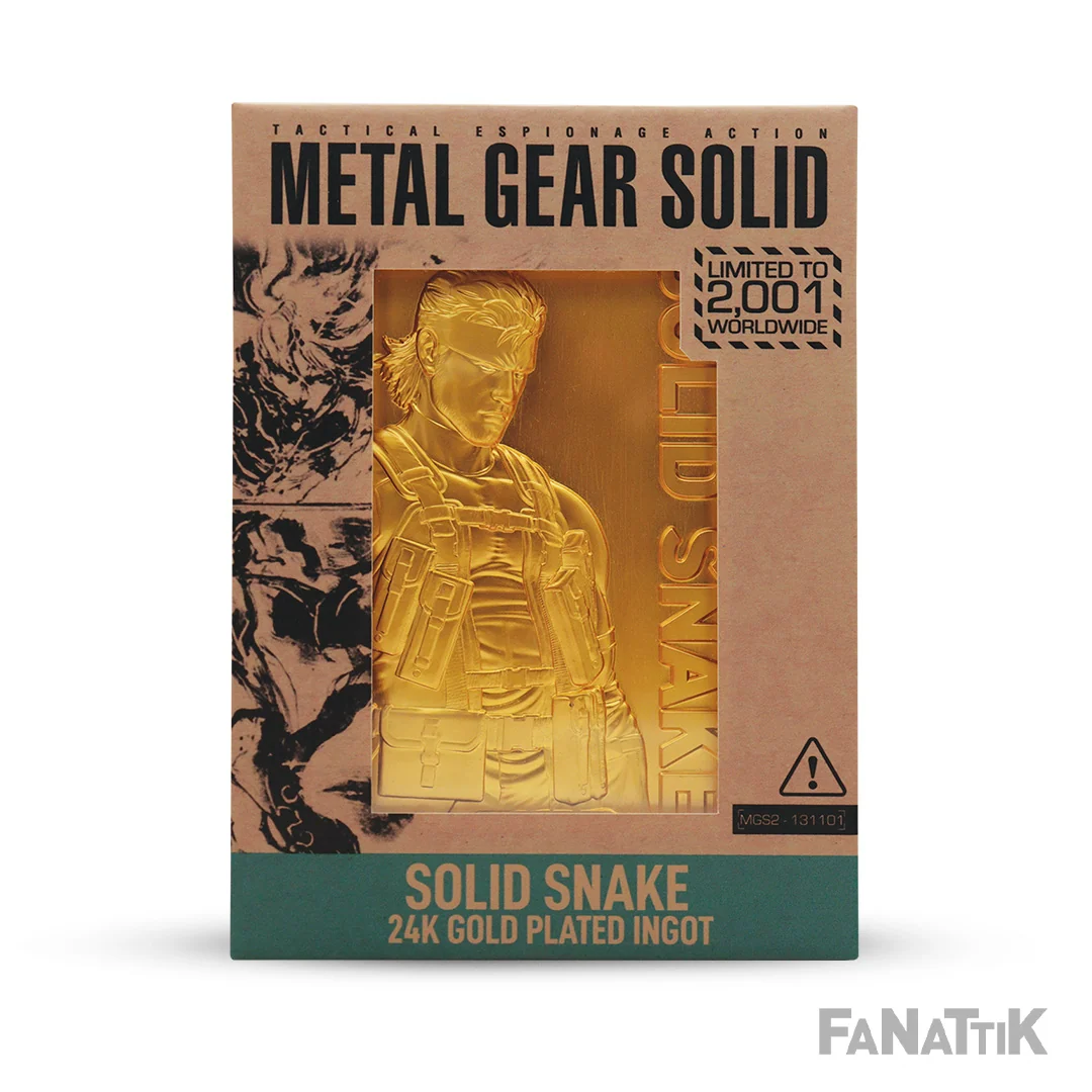 Metal Gear Solid 2 Snake 24k gullbelagt samleobjekt i barreform
