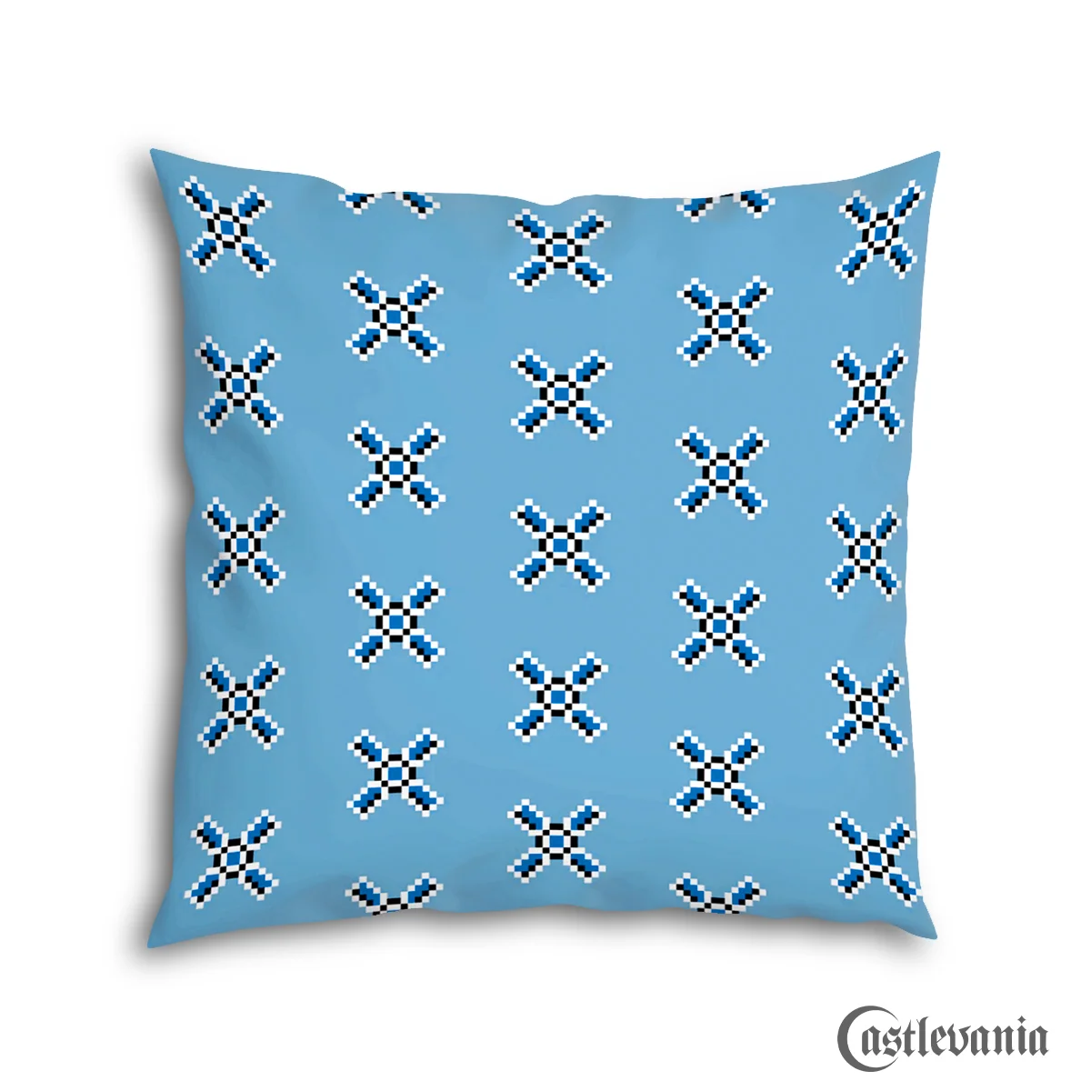 Cross Pixel Pillow, 18x18 Inch Accent Cushion for Game Rooms