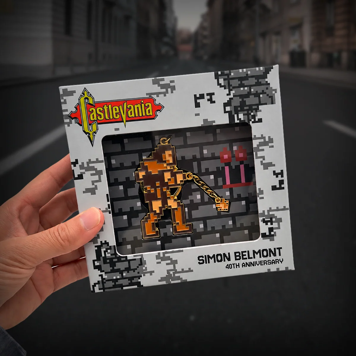 Castlevania 40th Anniversary Simon Belmont -avaimenperä, sinkkiseosta