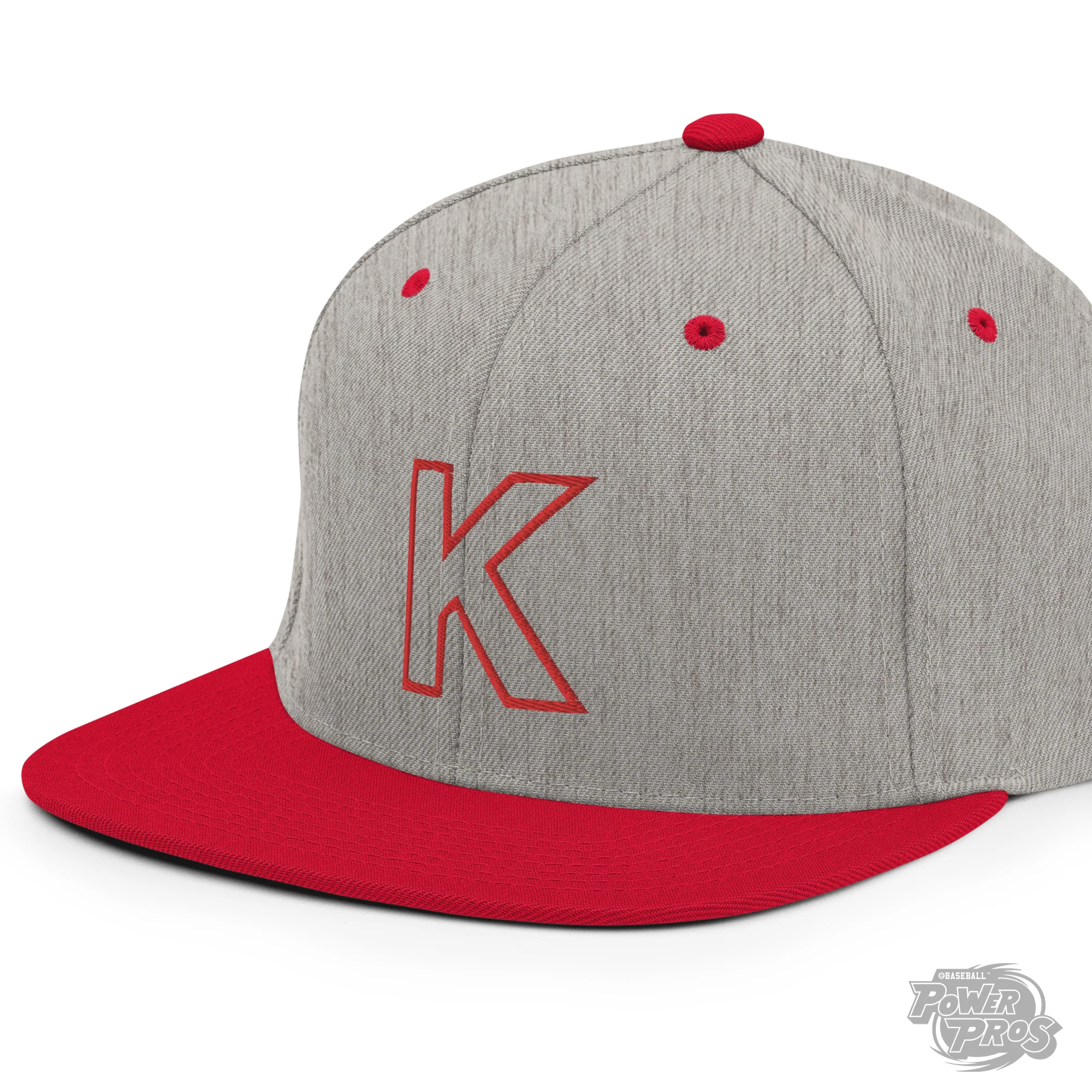 Baseball King K Hat Two-Tone Wool Acrylic Snapback Cap