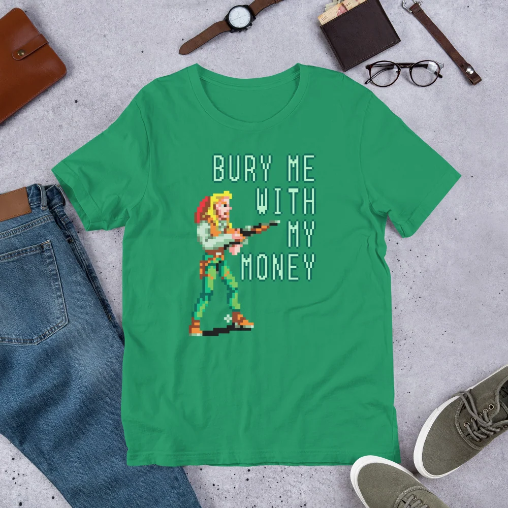 Bury Me With My Money T-Shirt Western-Shooter-Grafik