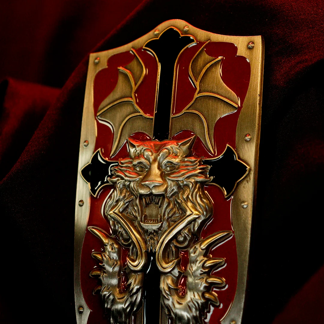 Castlevania Alucard Shield Limited Edition metalbar med displaystand