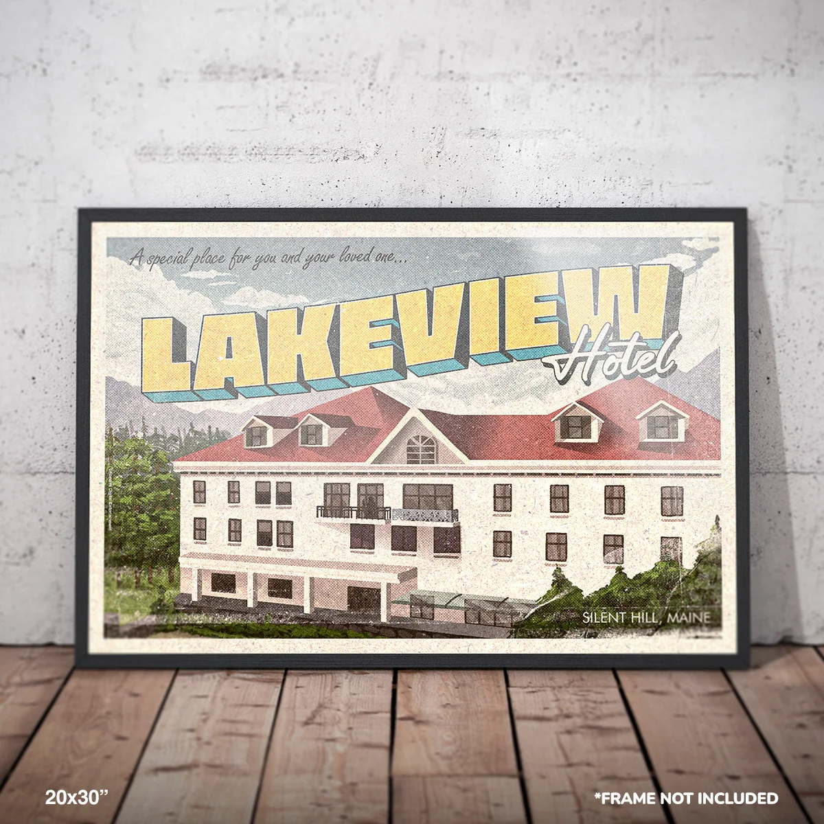 Lakeview Hotel Poster with Matte Giclée Print Finish