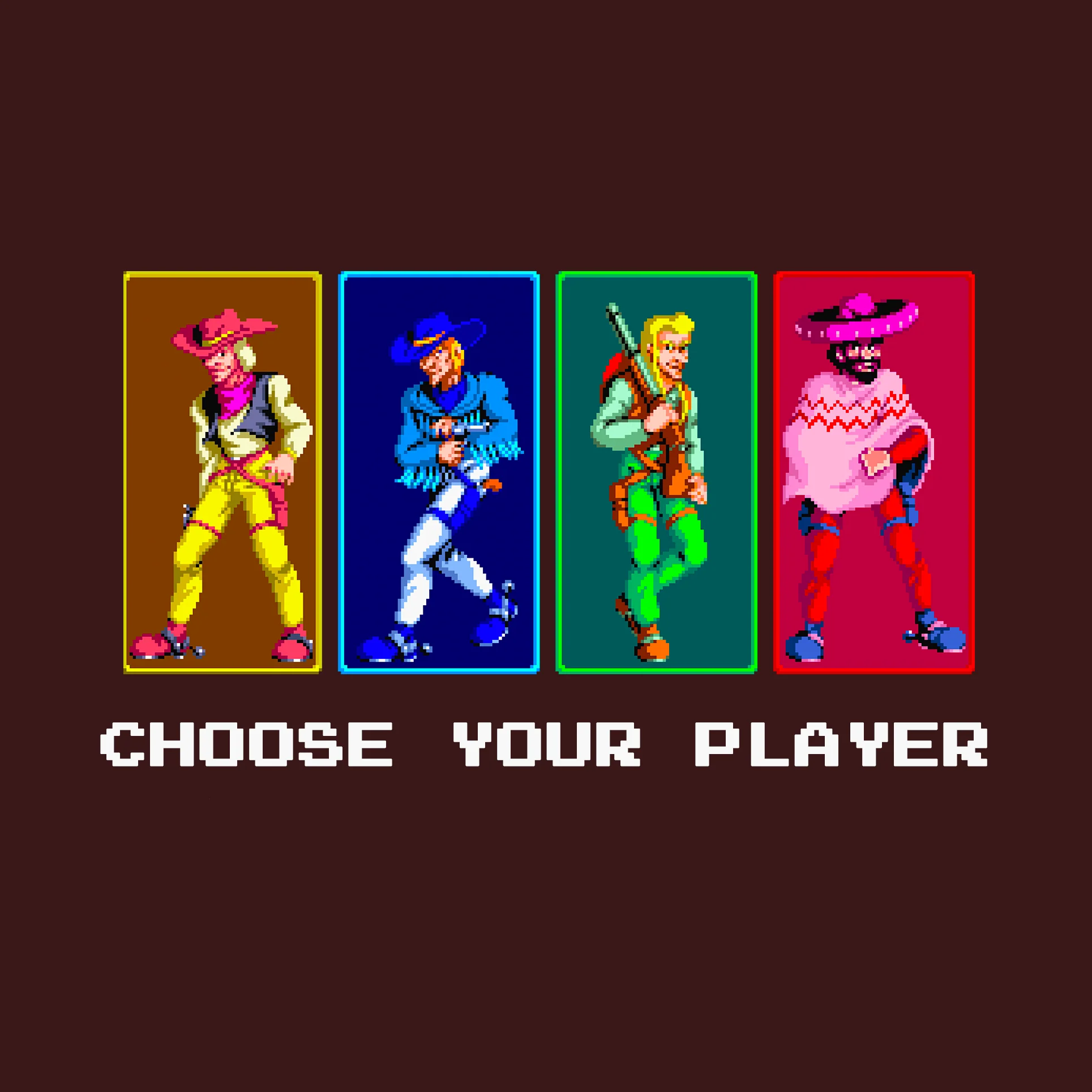 Choose Your Player T-Shirt Wild West Outlaw Shooter Tee
