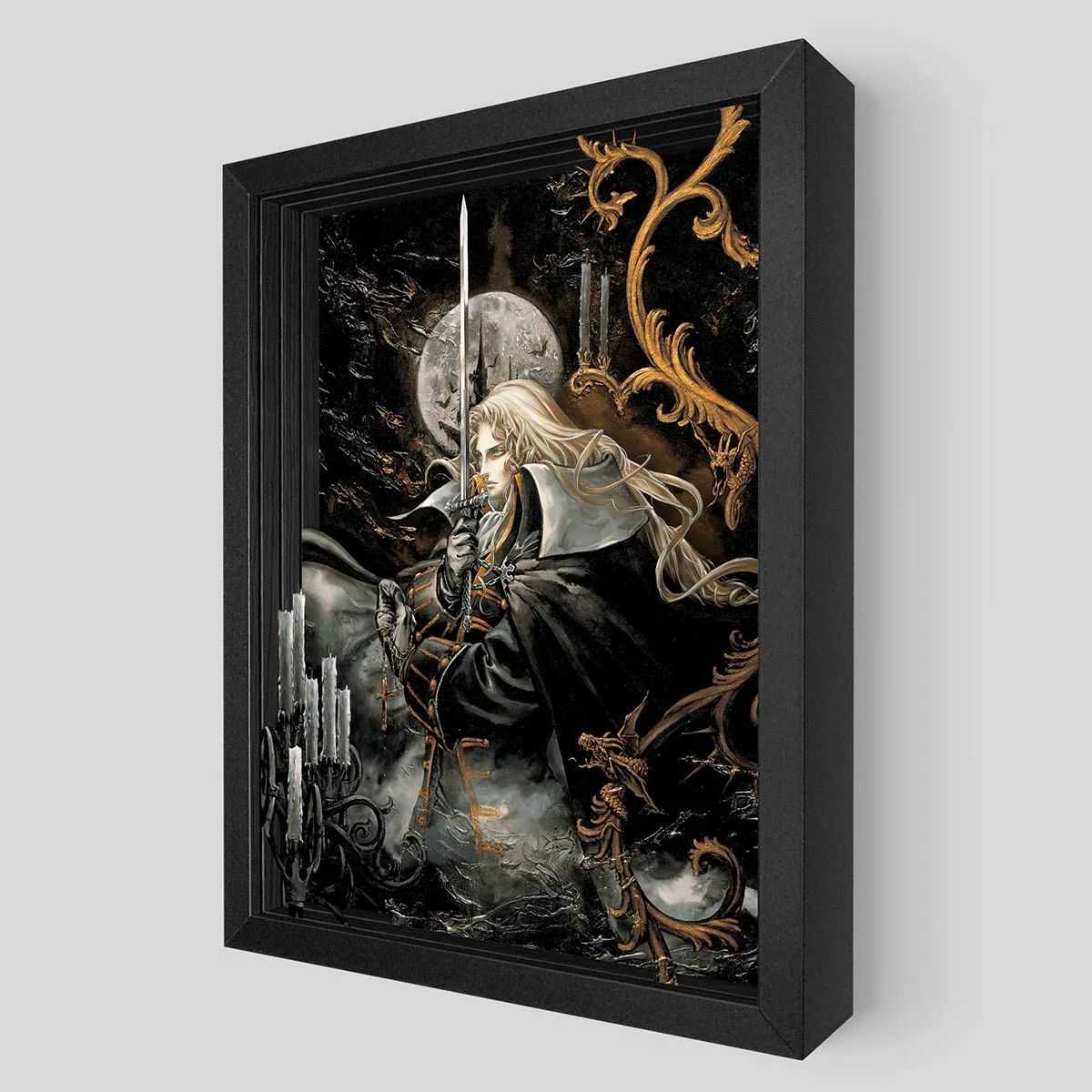 Castlevania SOTN Alucard Portrait Shadowbox Art