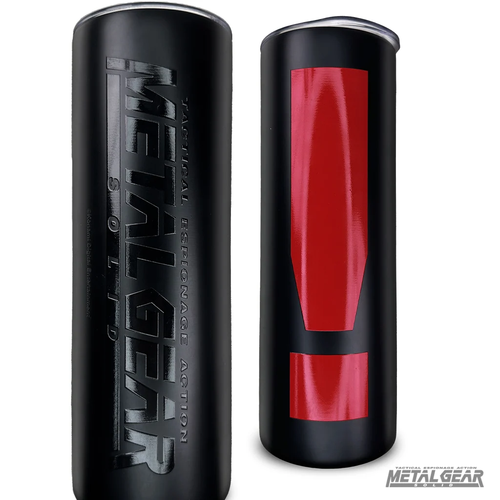 Gobelet isotherme 20 Oz en acier inoxydable Metal Gear Solid avec paille