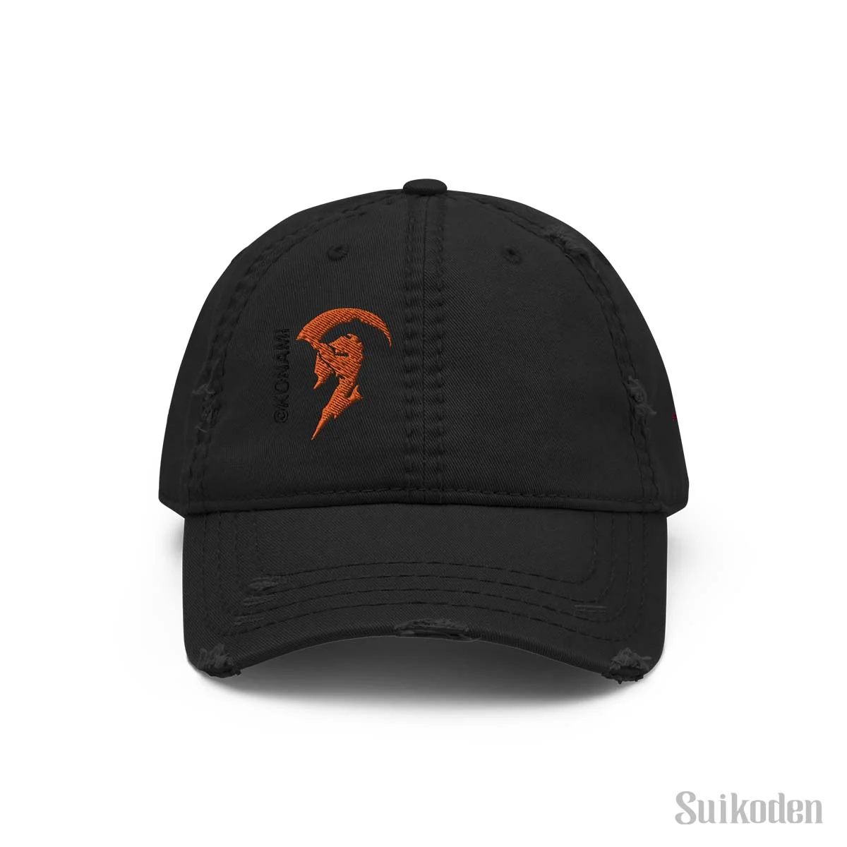 Suikoden Soul Eater distressed dad hat med velcrostrap
