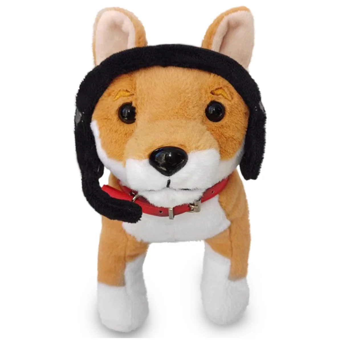 Mira The Dog Plush Collectible med halsbånd og hovedtelefoner