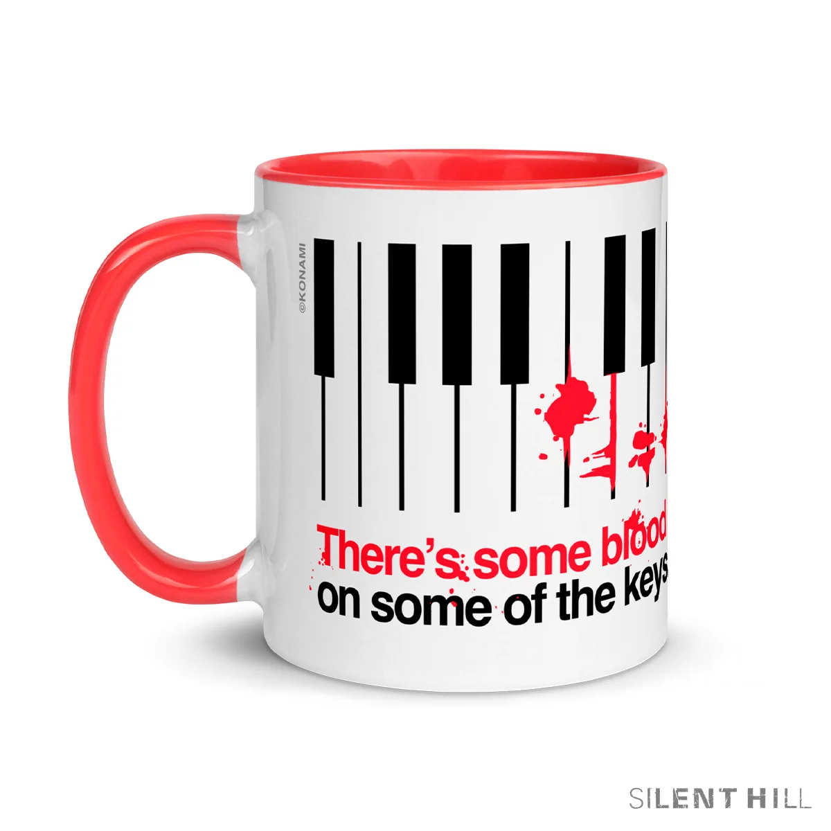 Piano Puzzle Ceramic Mug with Colored Rim and Handle
