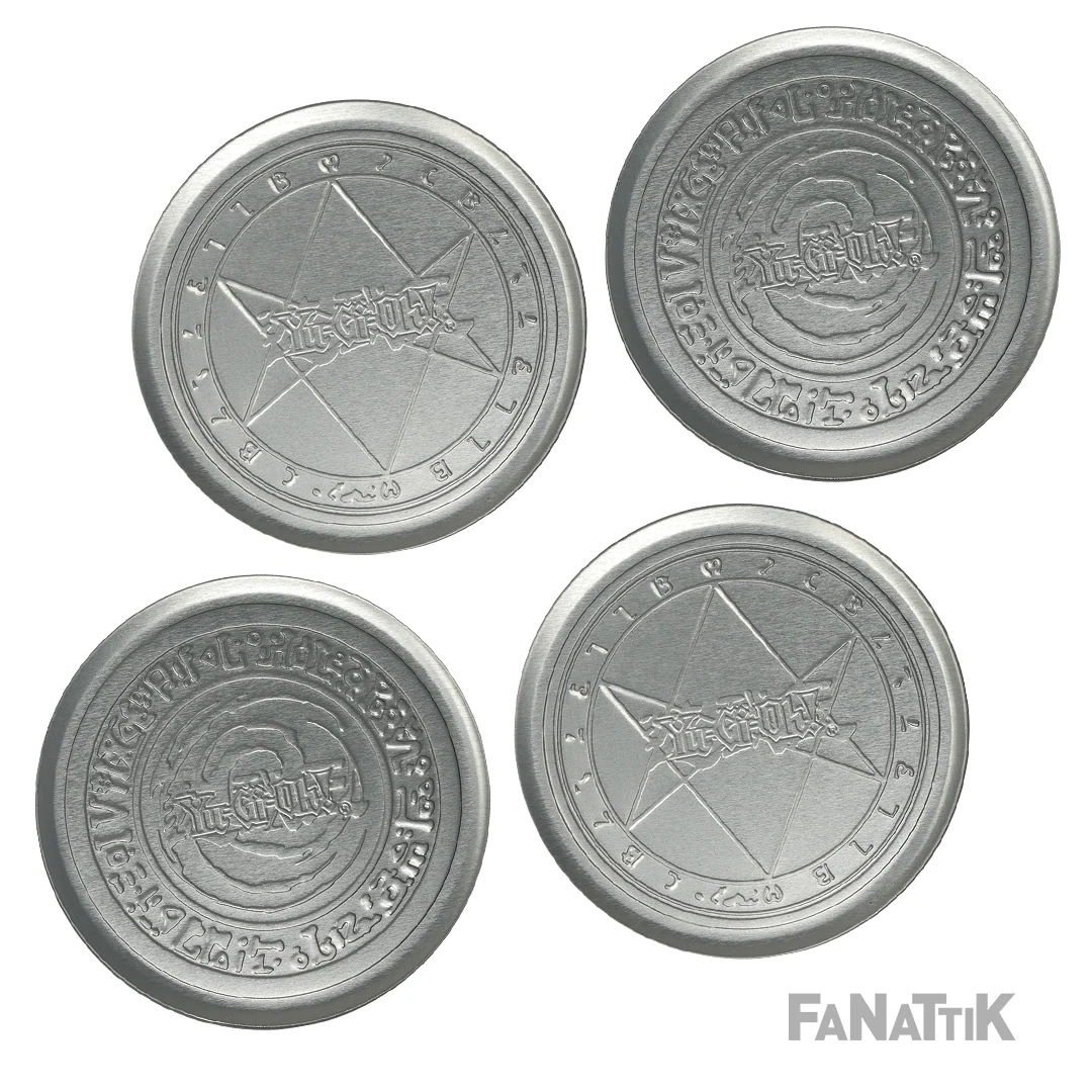 Yu-Gi-Oh! Set of 4 Embossed Metal Coasters with Cork Base