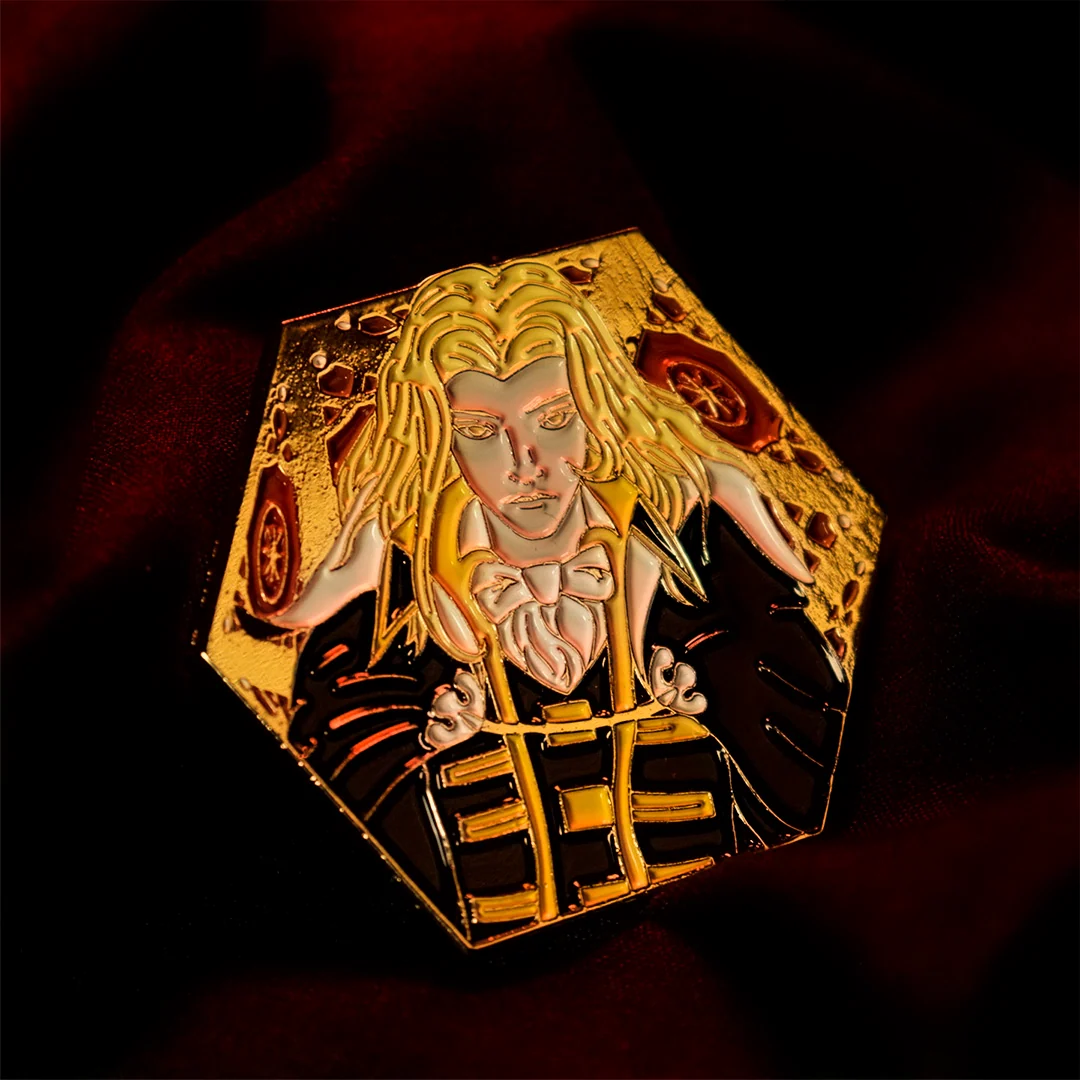 Limitowana emaliowana przypinka Castlevania Alucard z indywidualnym numerem