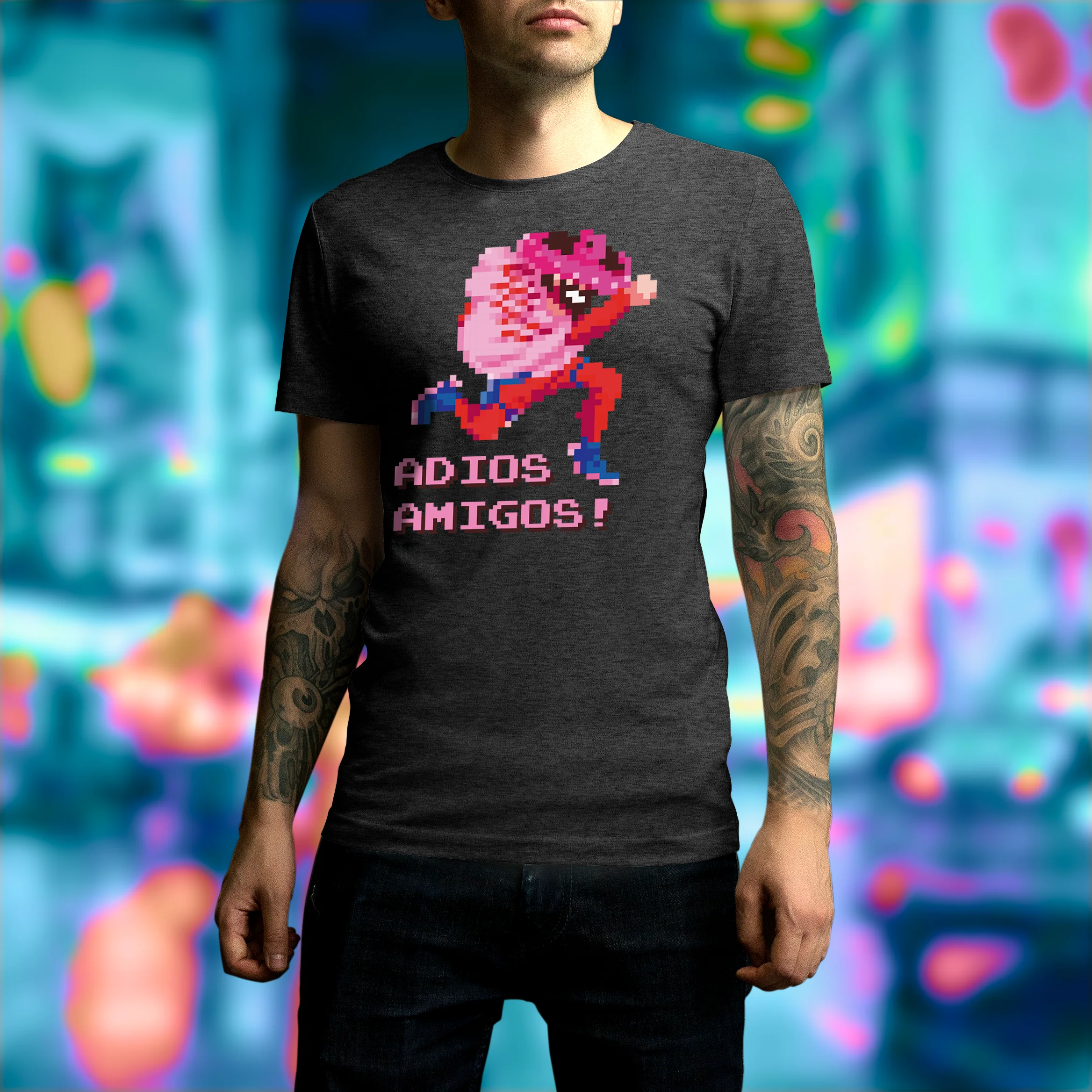Adios Amigos! T-shirt i let bomuld til mænd og kvinder