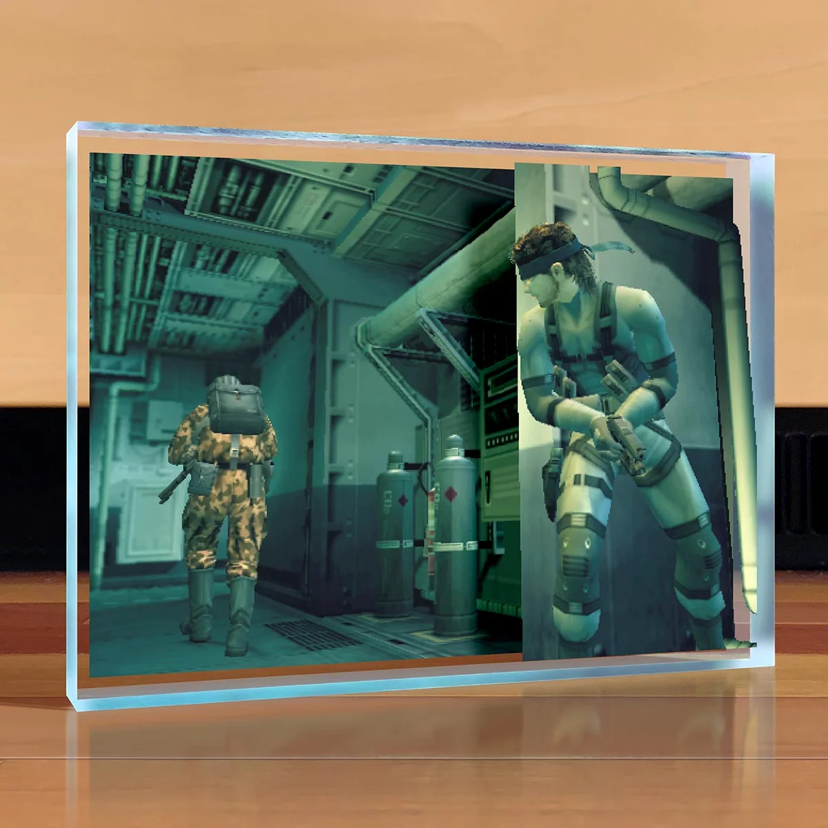 Metal Gear Solid Snake skrivebordskunst akryl samlerobjekt