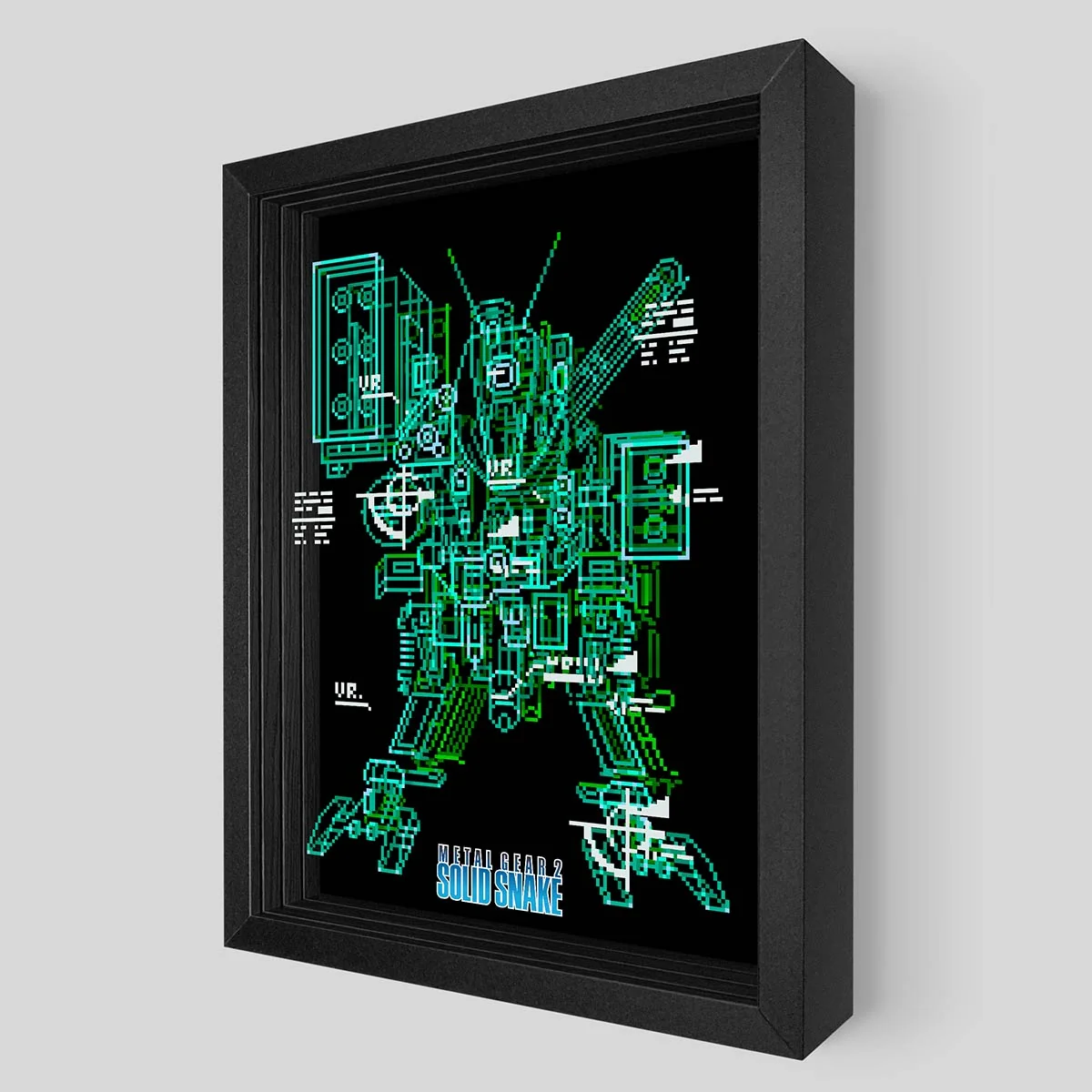 Metal Gear D Shadowbox Art Exploded Blueprint Wall Piece