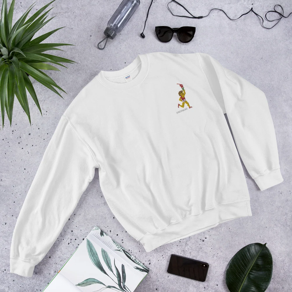 Pixel Runner Embroidered Emblem on a Warm Classic Fit Sweatshirt