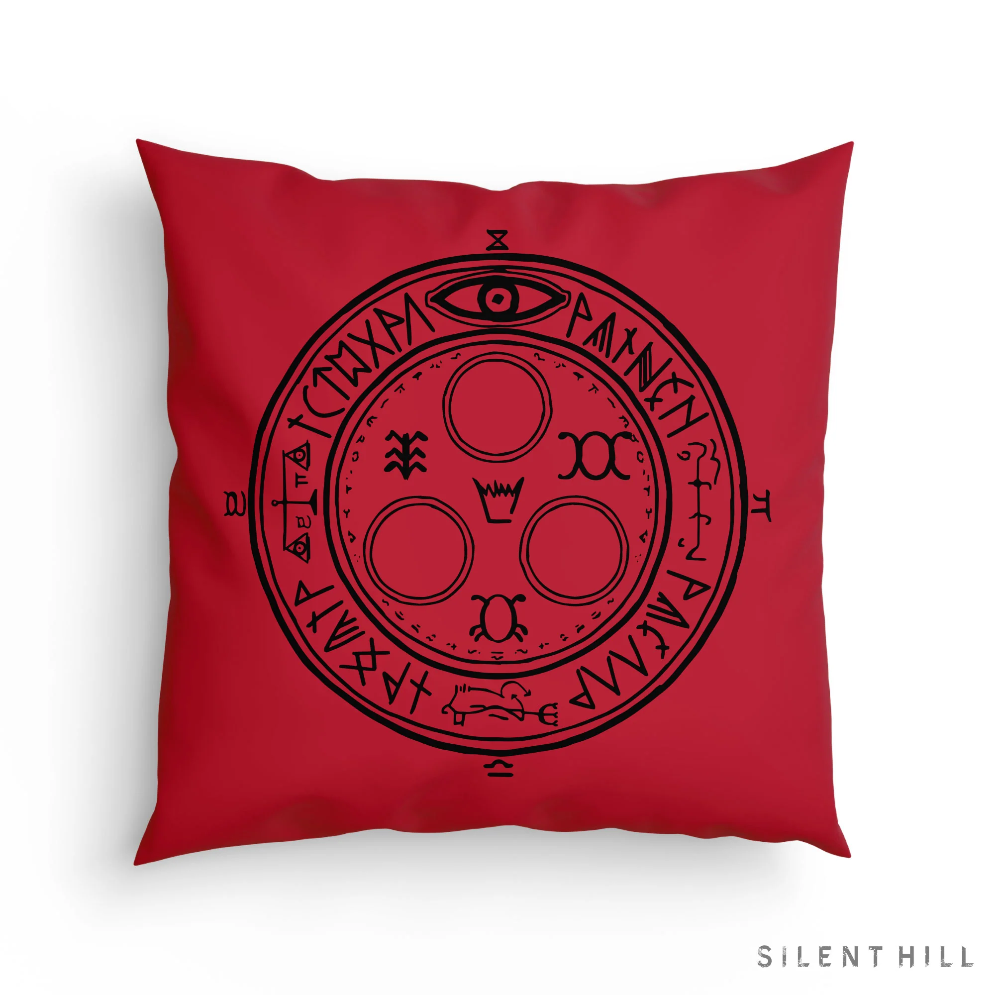 Halo of the Sun Silent Hill 18x18 Red Throw Pillow
