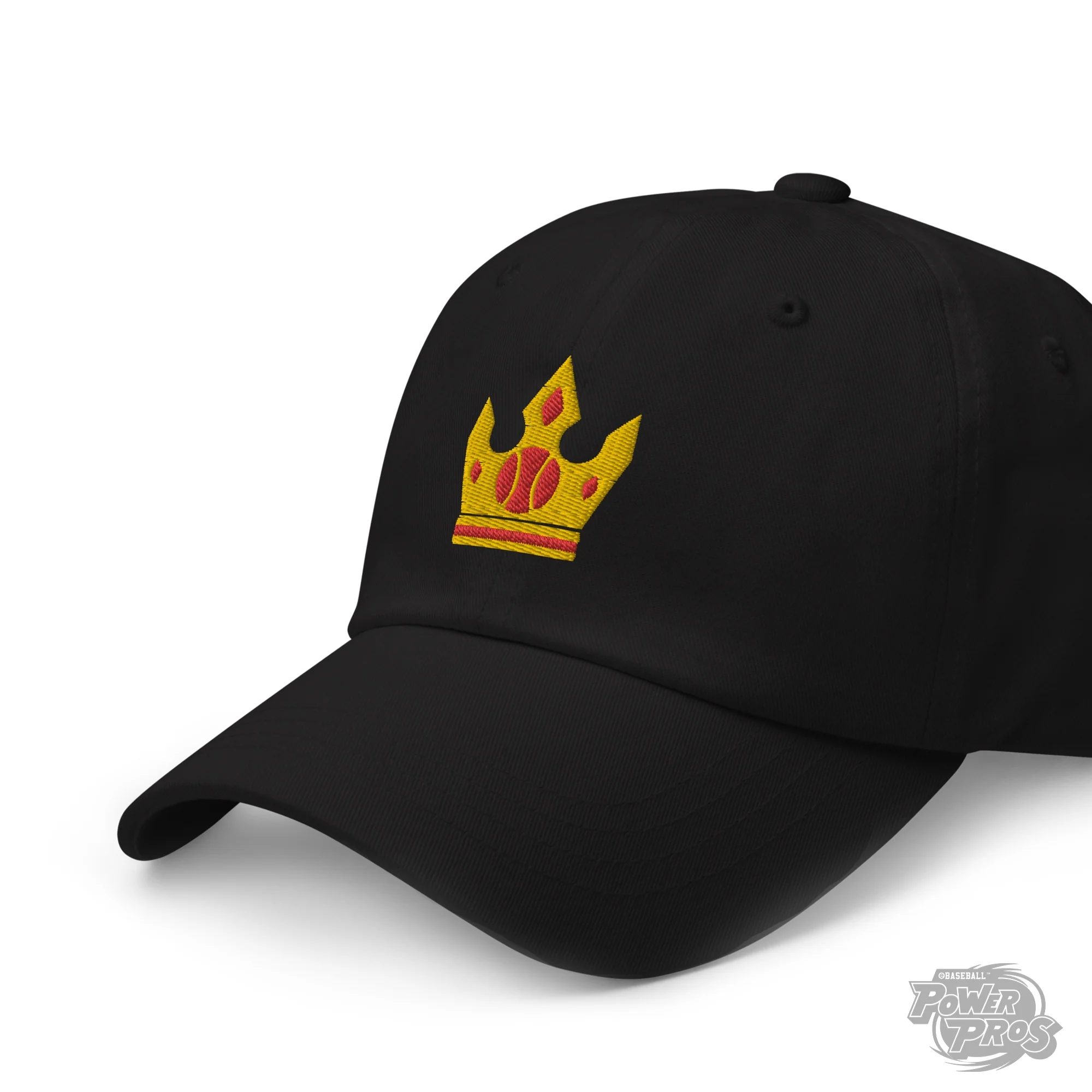 Baseball King Crown Premium Dad Hat in Washed Cotton Twill