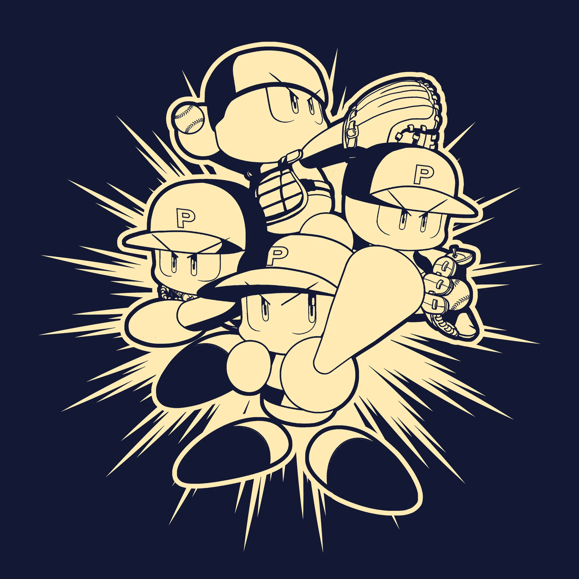 T-Shirt Baseball Pros con grafica Fearless Blue Team