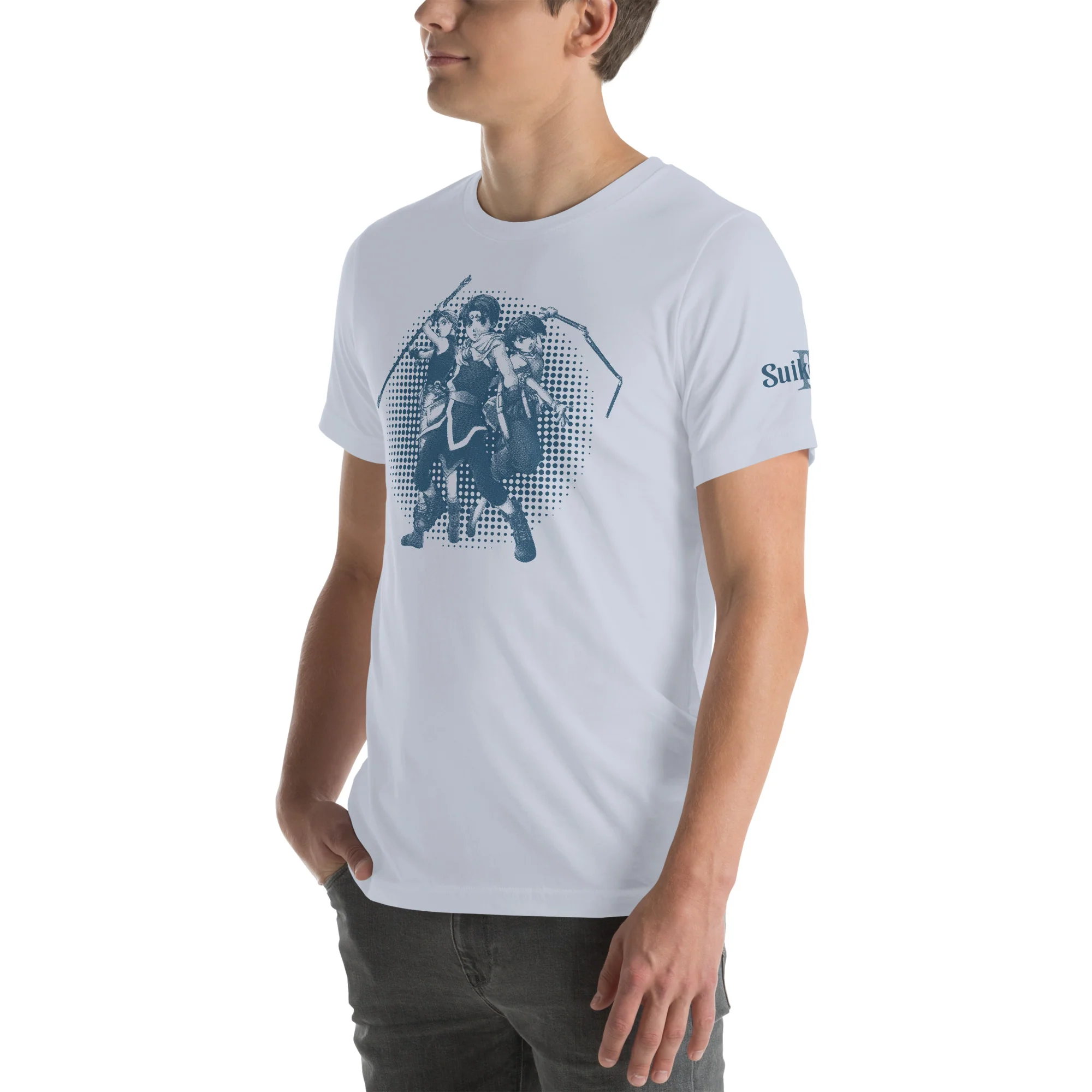 Suikoden II Halftone Heroes T-shirt til mænd og kvinder