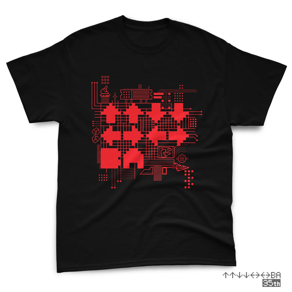 ↑↑↓↓←→←→BA T-shirt i kraftig bomuld til mænd